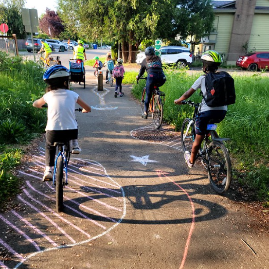 Beep beep! Here comes the bike bus!